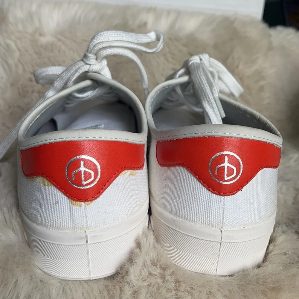 Rag & Bone Standard Issue Lace Up White/Red Shoe Size 10